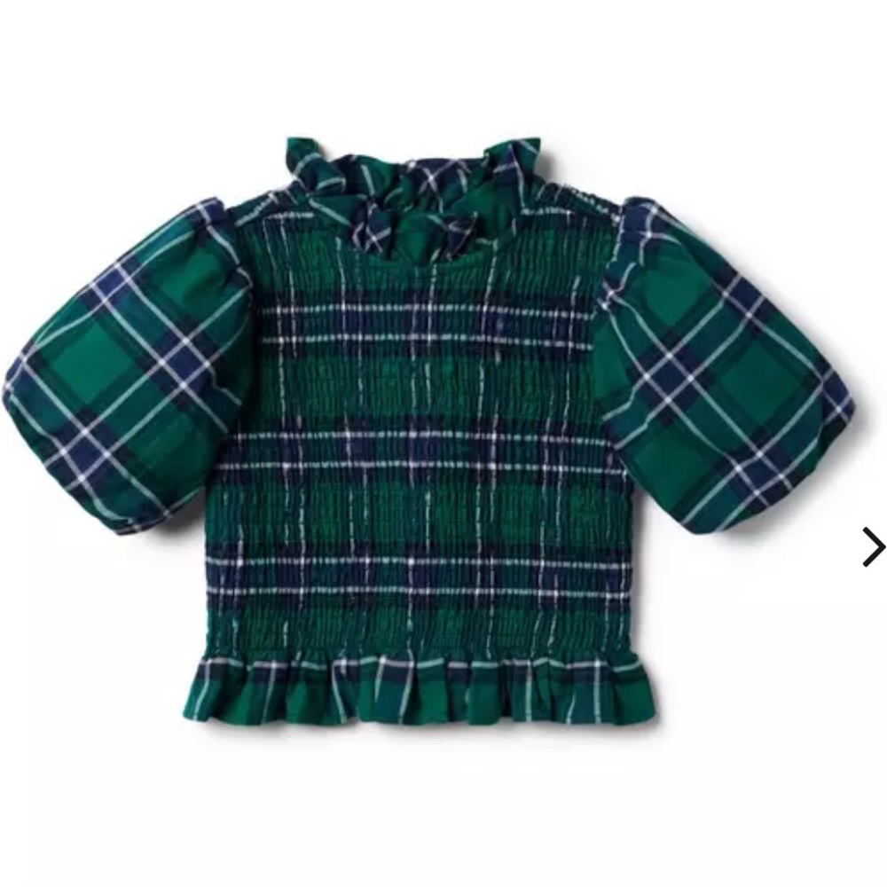 Janie and Jack Tartan smocked Outfit (top and skirt)